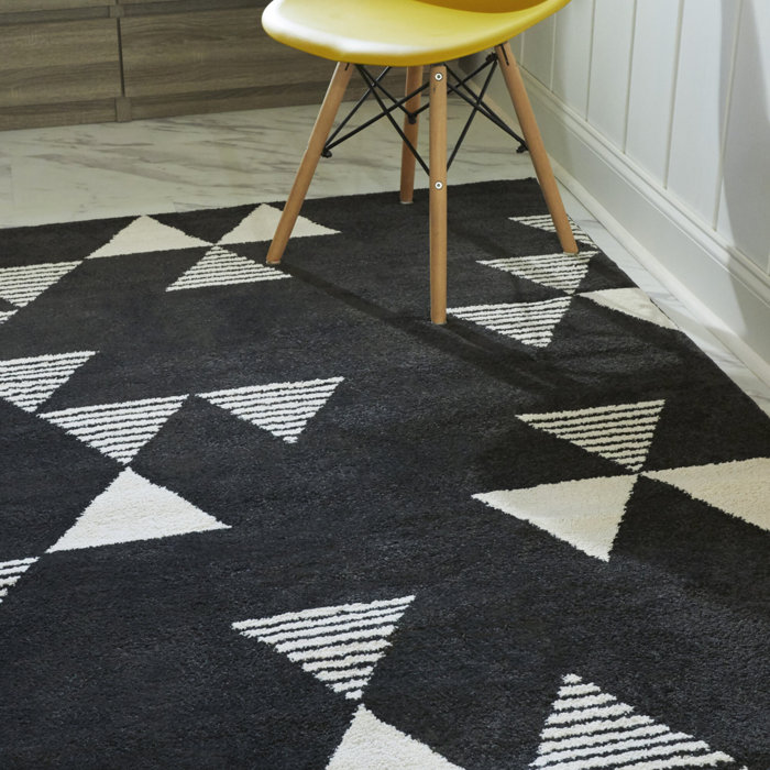 Oliver Shaffer Geometric Charcoal Area Rug Wayfair